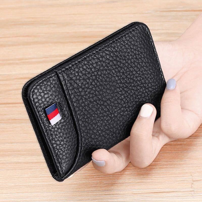 Pebbled genuine leather bi-fol - Card Top Loader 评论和价格