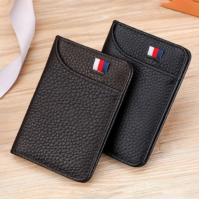 Pebbled genuine leather bi-fol - Card Top Loader 评论和价格