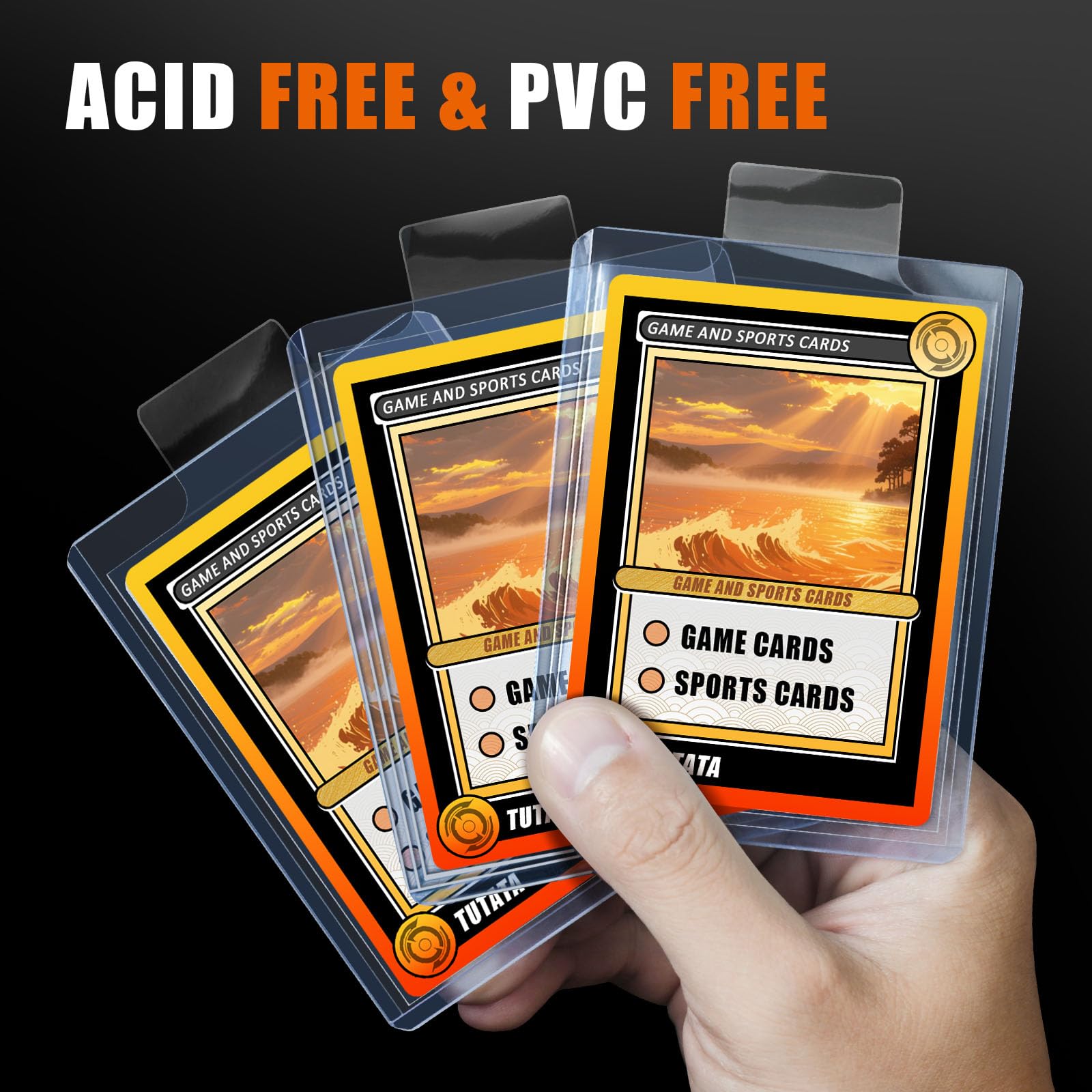 100pcs Clear Raised Tabbed Pul - Card Top Loader 评论和价格